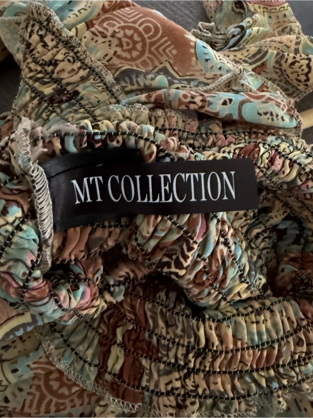 Fairy Smocked Peplum Tank One Size Silk Blend - Picture 6 of 8